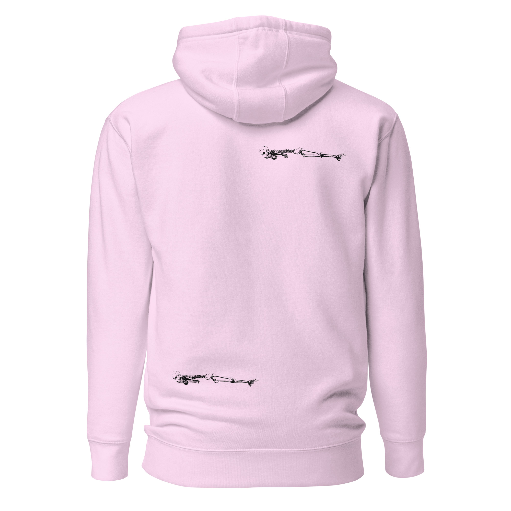 Sleepy Skeleton Embroidery Large center and Back Print Unisex Hoodie 9 Sleepy Skeleton Embroidery Large center and Back Print Unisex Hoodie