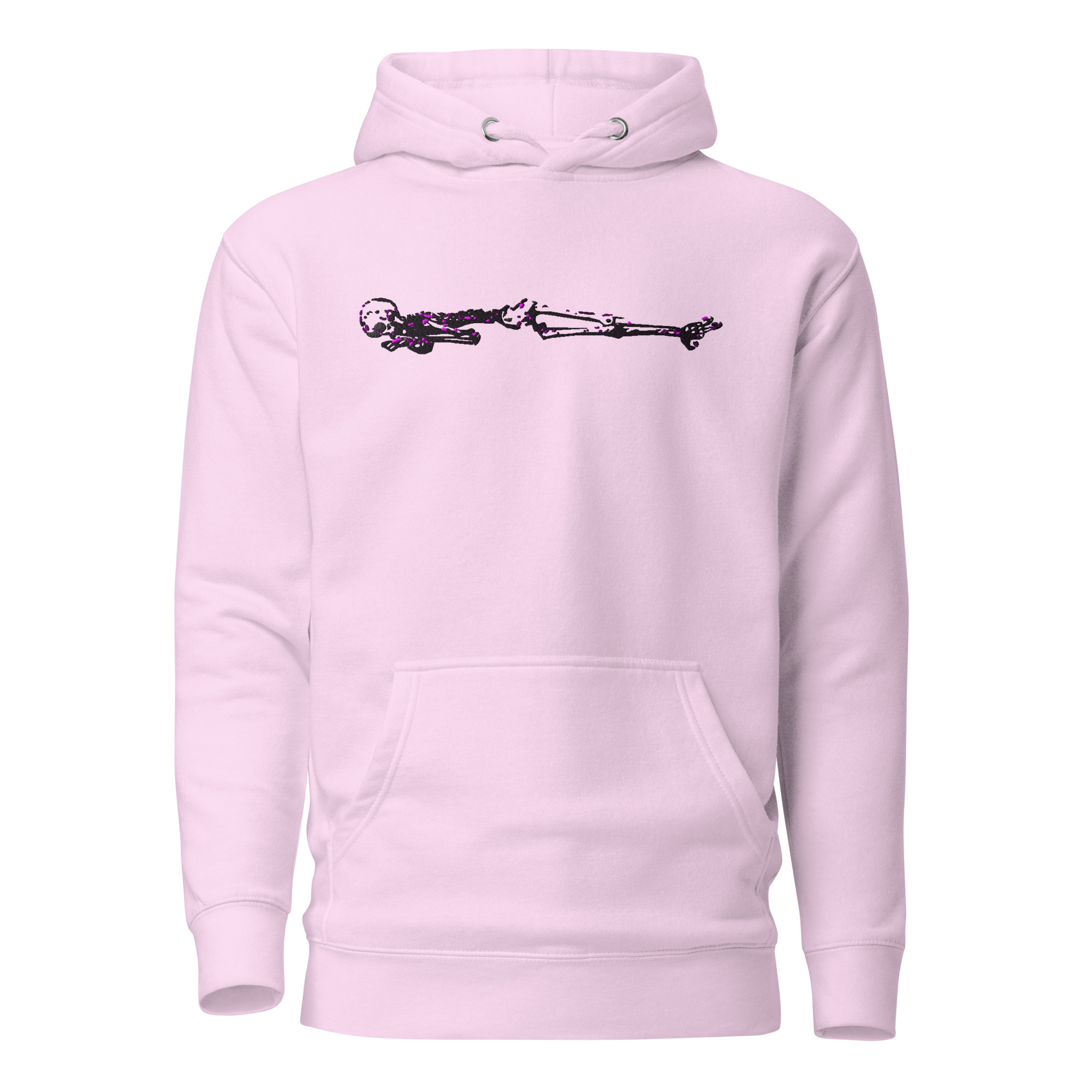 Sleepy Skeleton Embroidery Large center and Back Print Unisex Hoodie 8 Sleepy Skeleton Embroidery Large center and Back Print Unisex Hoodie