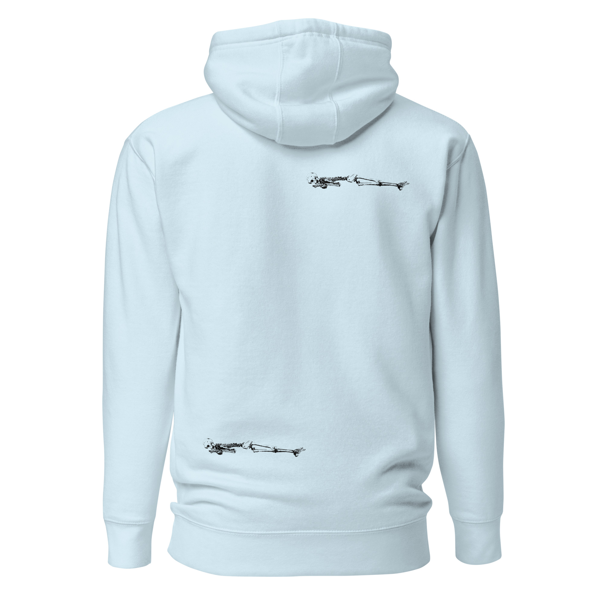 Sleepy Skeleton Embroidery Large center and Back Print Unisex Hoodie 11 Sleepy Skeleton Embroidery Large center and Back Print Unisex Hoodie