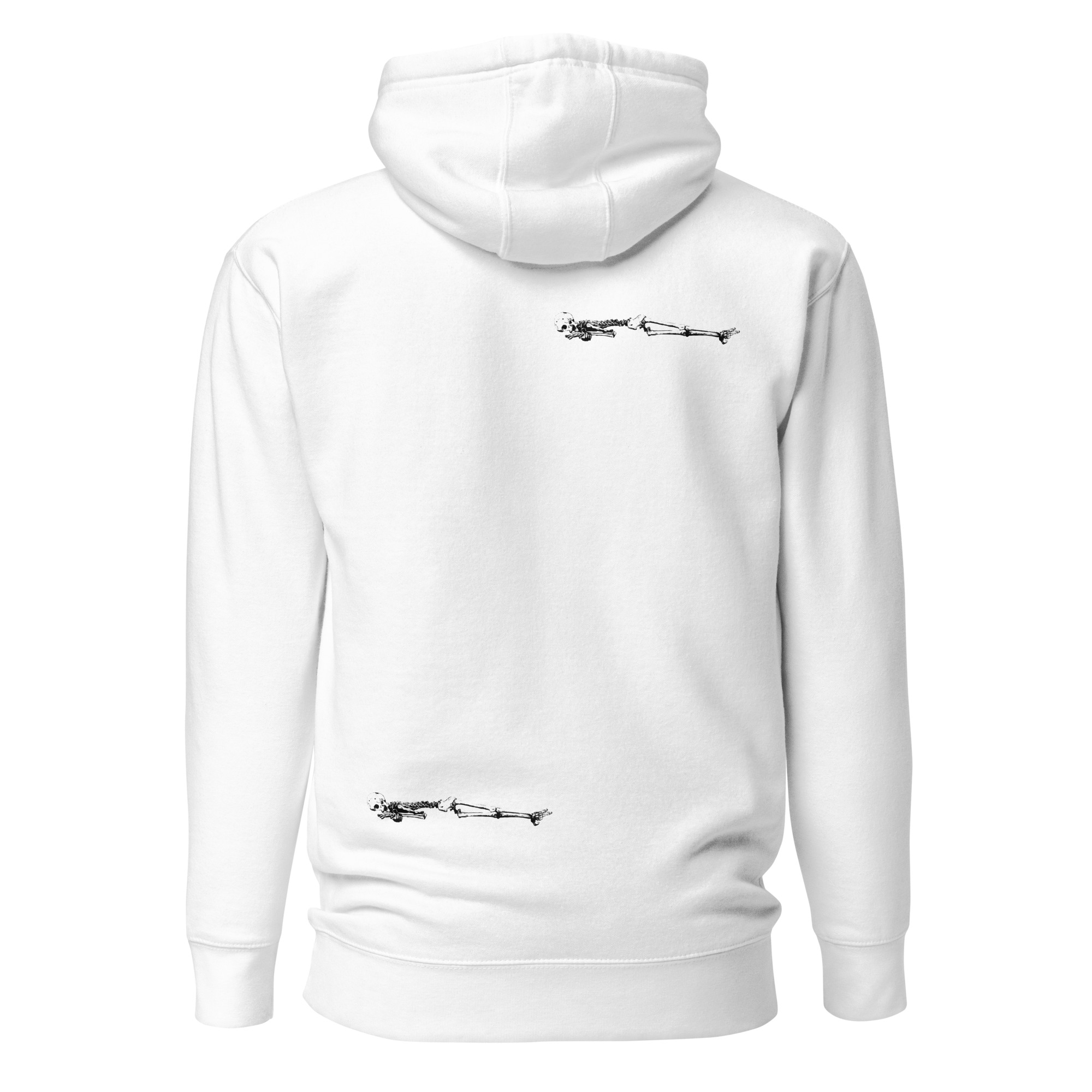 Sleepy Skeleton Embroidery Large center and Back Print Unisex Hoodie 16 Sleepy Skeleton Embroidery Large center and Back Print Unisex Hoodie