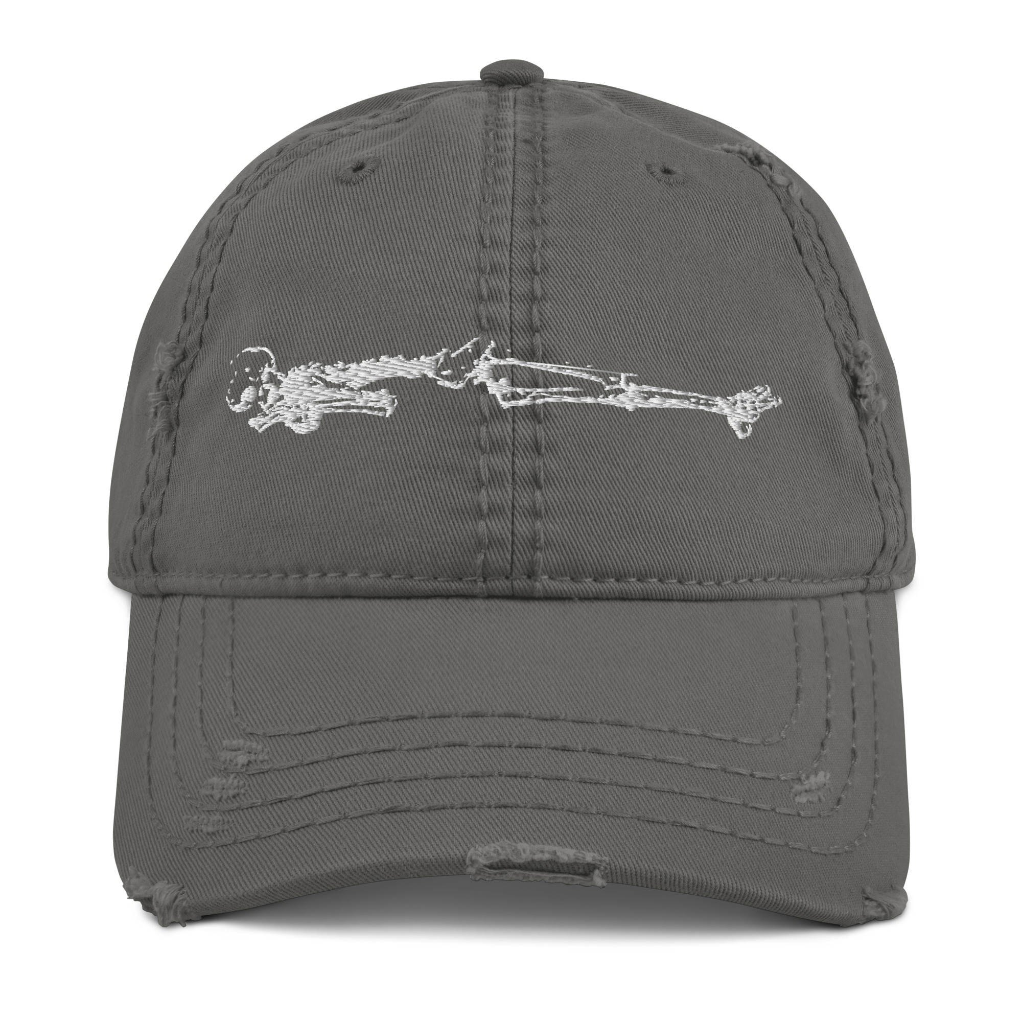 Sleepy Skeleton Front Embroidery Distressed Baseball Hat 11 Sleepy Skeleton Front Embroidery Distressed Baseball Hat