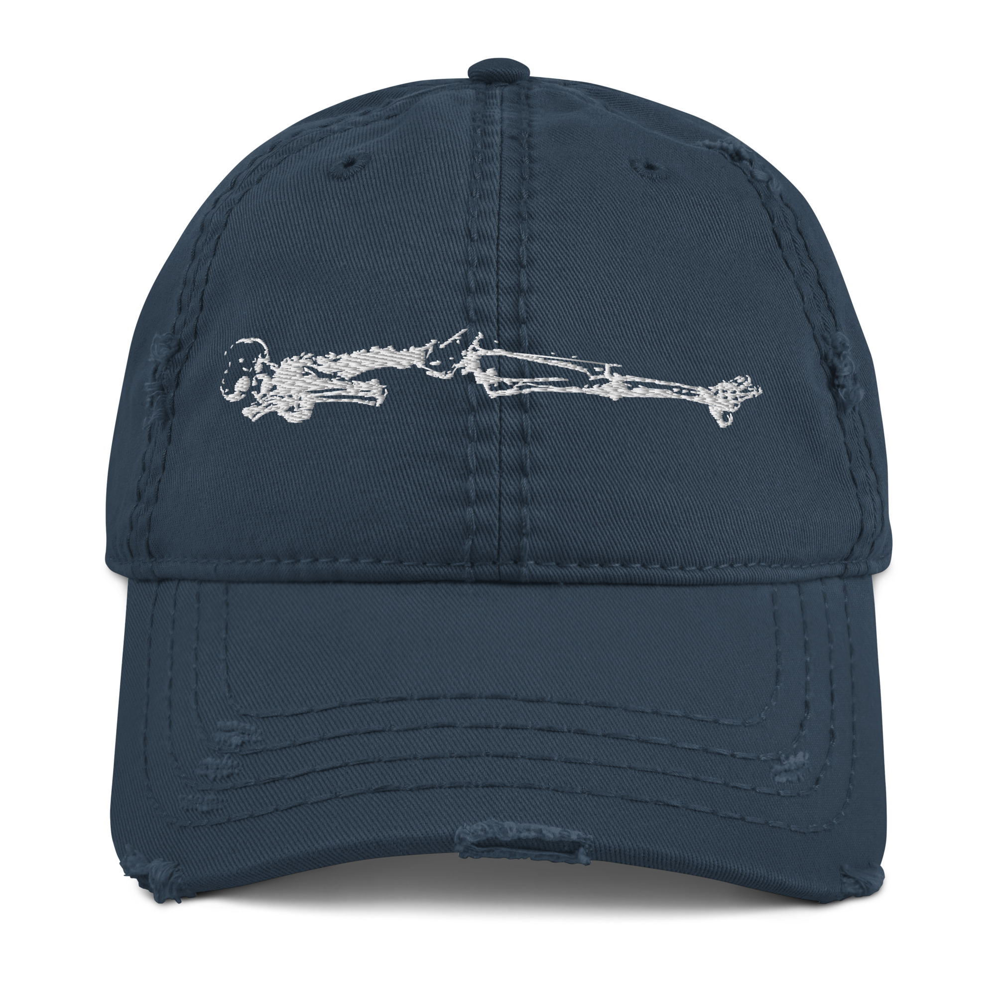 Sleepy Skeleton Front Embroidery Distressed Baseball Hat 10 Sleepy Skeleton Front Embroidery Distressed Baseball Hat