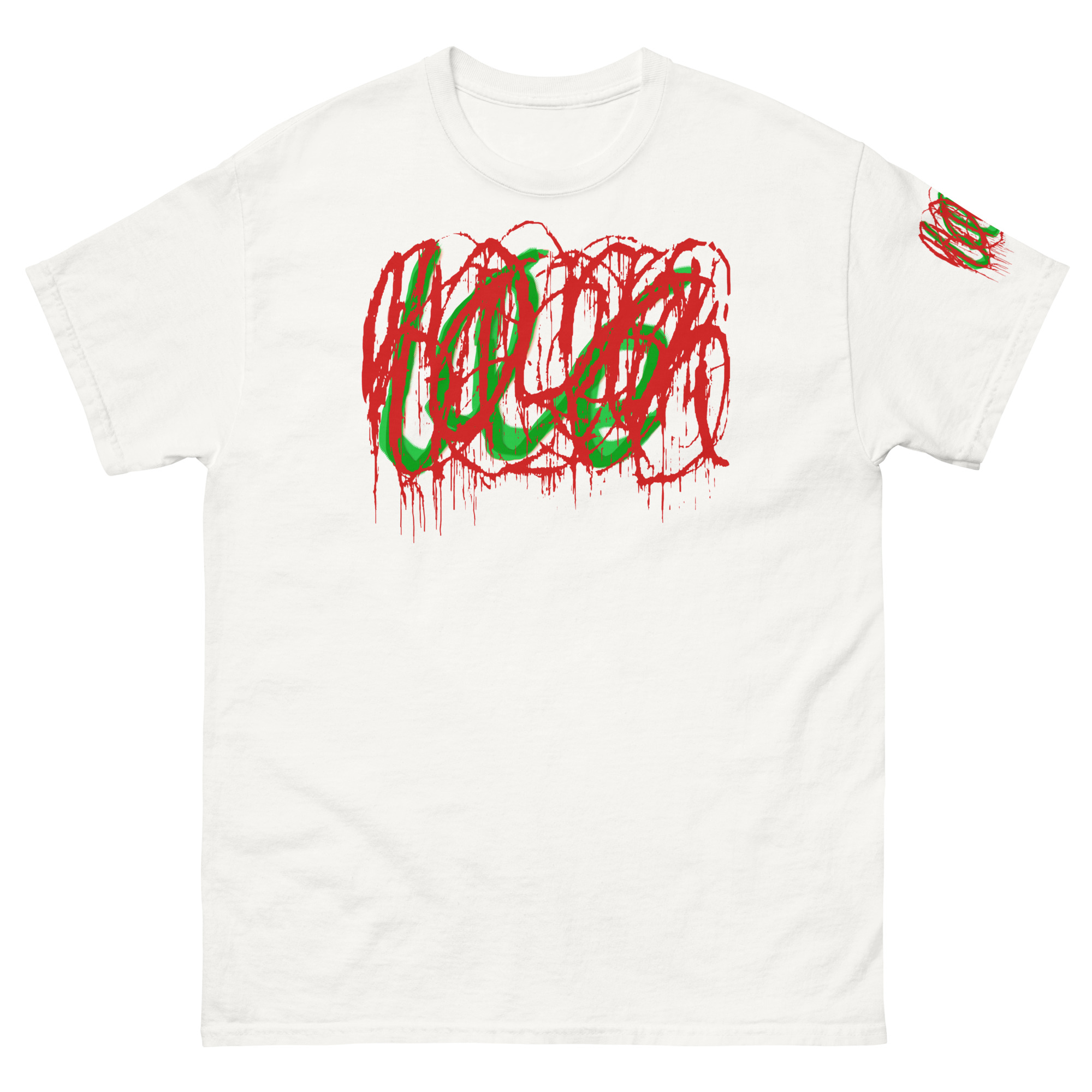 Love Red Green T-shirt Front Back Outside Label and Sleeve Print 13 Love Red Green T-shirt