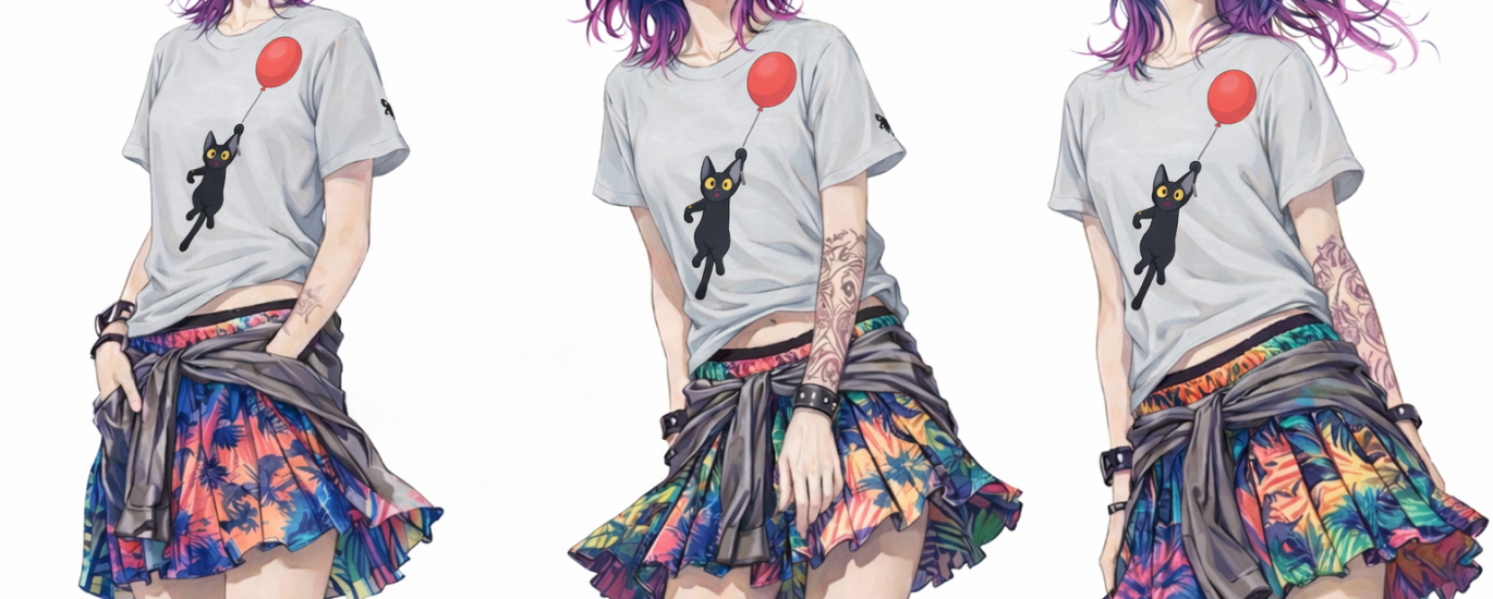 Cat Neko Flying Oversized T-shirt