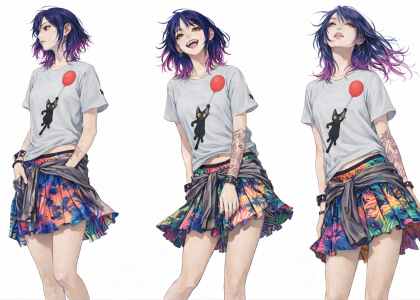 Cat Neko Flying Oversized T-shirt